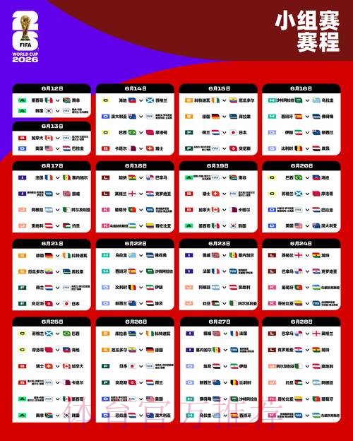 2026世界杯比赛时间详细安排实时赛程实时查看